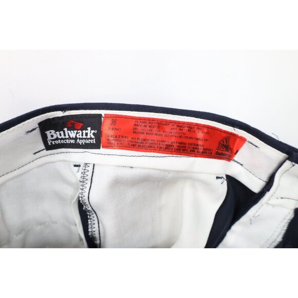 Deadstock Vintage Bulwark FR Mens 36x30 Fire Flame Resistant Workwear Pants Blue - Picture 8 of 16
